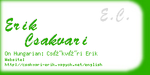 erik csakvari business card